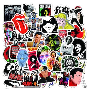 50 Uds. De pegatinas de música de banda de Rock, calcomanías para ordenador portátil, decoración de pared para el hogar, arte, guitarra, Piano, calcomanías