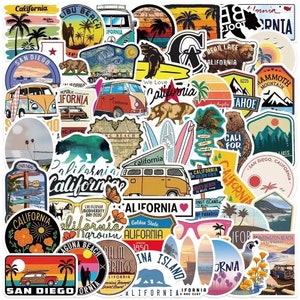 50PCS California View Outdoor Travel Logo Stickers Themed Pack  Decorative Laptop Decals View