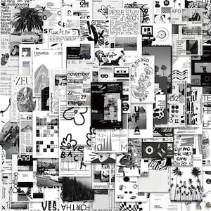 Op de afbeelding: Een collage van zwart-wit posters met diverse ontwerpen, waaronder tekst, afbeeldingen en foto's. De posters hebben verschillende lettertypen en lay-outs, waardoor een visueel dynamische compositie ontstaat. Sommige posters hebben data en tekst zoals "November" en "Daejeon".