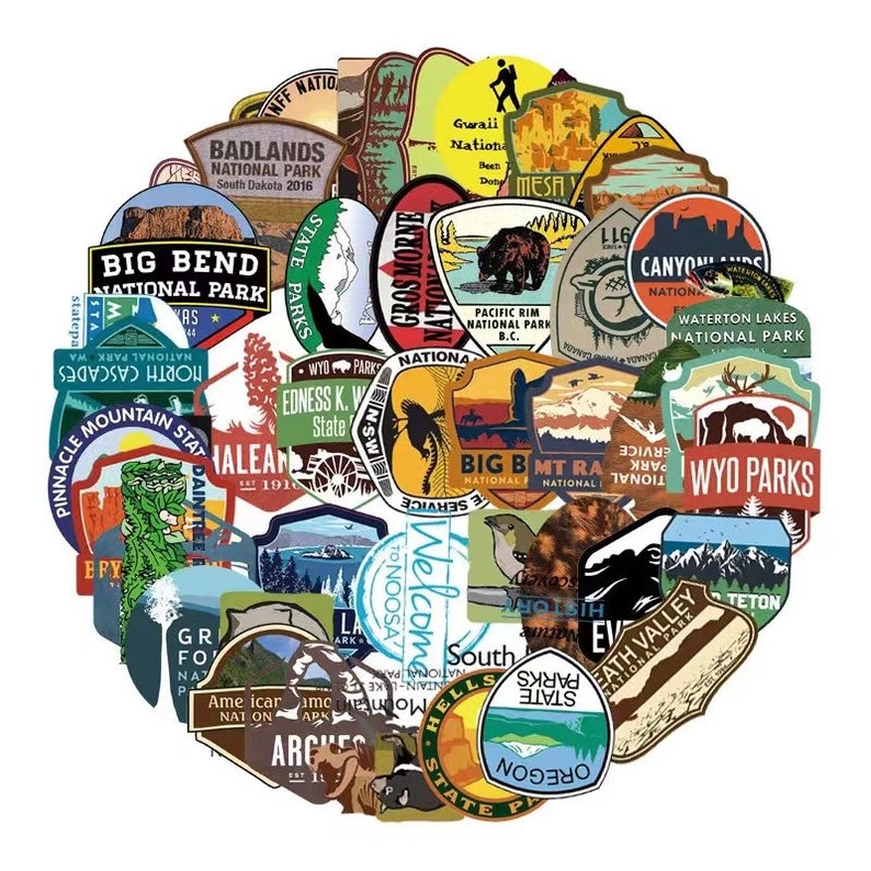 100pcs Adventure Outdoor Nature View National Stickers Decorative ...