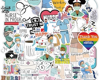 50pcs Nurse Angell, Nursing Pharmacy Stickers Art Decorative Gifts Nursing, Art Collectibles Sticker Home Decor Art Laptop Decals