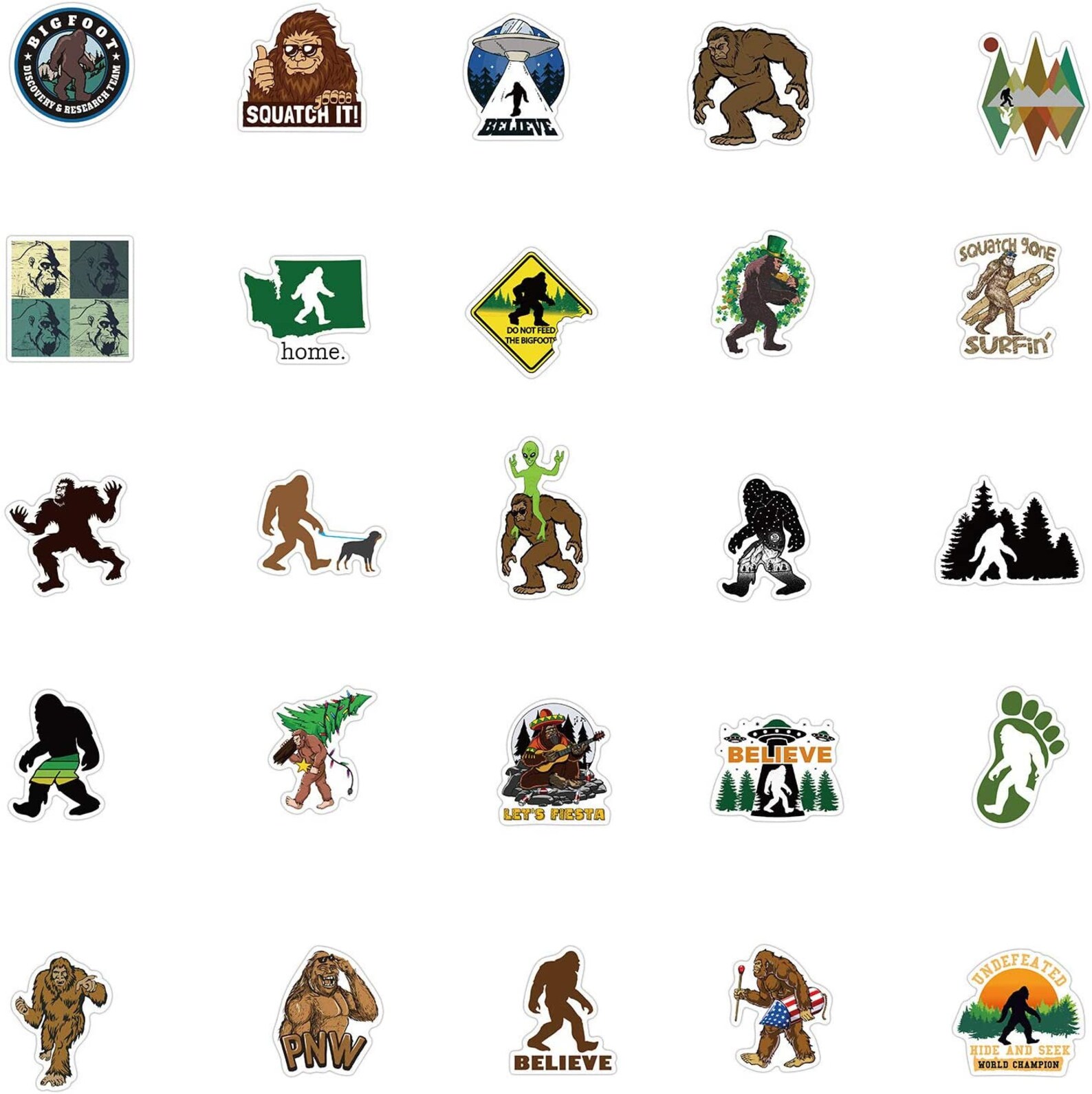 50pcs Bigfoot Stickers Outdoor Nature Camping Stickers Decorative for ...