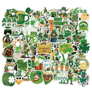 100 pièces mangé Saint Patrick jour autocollants décalcomanies Pack décoratif mur Art décor à la maison ordinateur portable autocollant journal livre autocollants