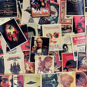 50pcs/pack Famous Movie Poster Retro Stickers Vinyl Waterproof Decorative Wall Art Home Decor Laptop Decals Sticker