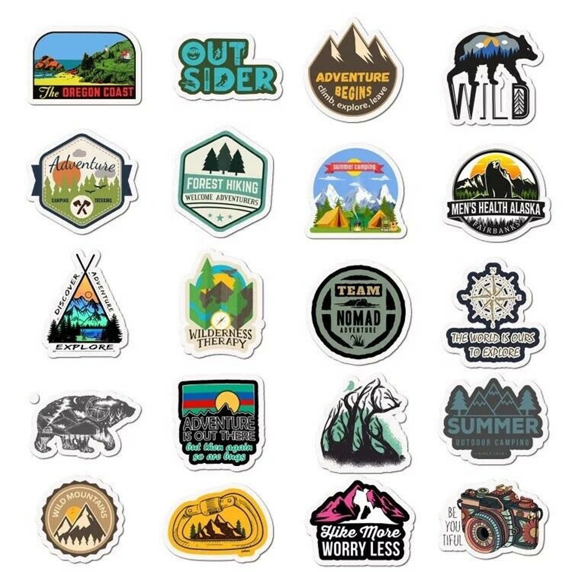 50pcs Traveling Hiking Camping Sticker Pack Decorative Diary | Etsy