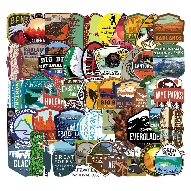 100pcs Adventure Outdoor Nature View National Stickers Decorative ...