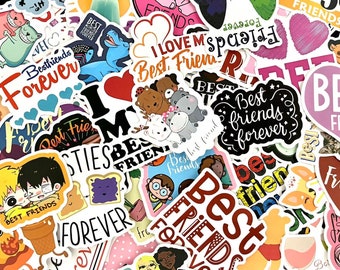 50pcs Best Friend Inspirational Phrase Motivation Stickers Kid Teen Decorative Diary Laptop Home Wall Art Bookshelf School Stuff Stationery