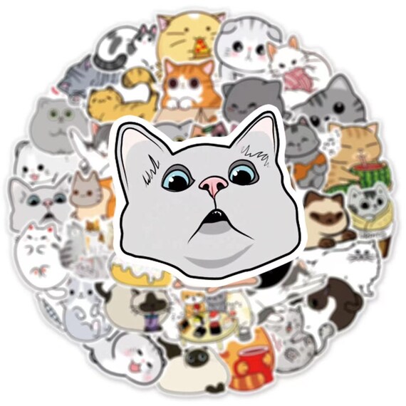 50/100pcs Cute Animal Cats Stickers Aesthetic Cartoon Decals DIY Scrapbook  Laptop Phone Case Funny Kawaii