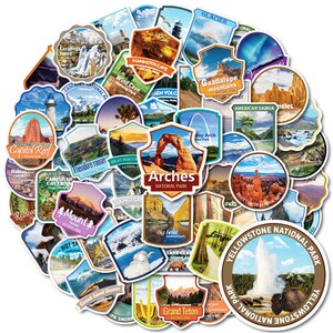 100-300pcs National Park Hiking Camping Traveling Stickers Pack ...