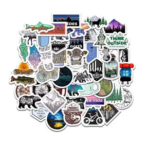 stocking stuffer earth sticker explore sticker decal travel sticker for journals Mountain sticker for hikers adventure mountain scene