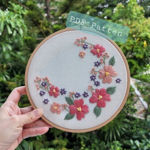 Summer breeze pattern for embroidery, DIY embroidery PDF pattern