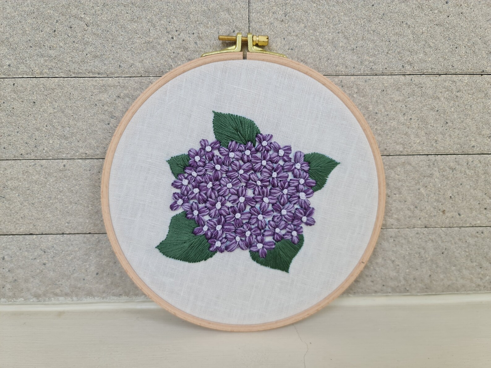 Purple Hydrangea Flower Pattern for Embroidery DIY Embroidery Etsy