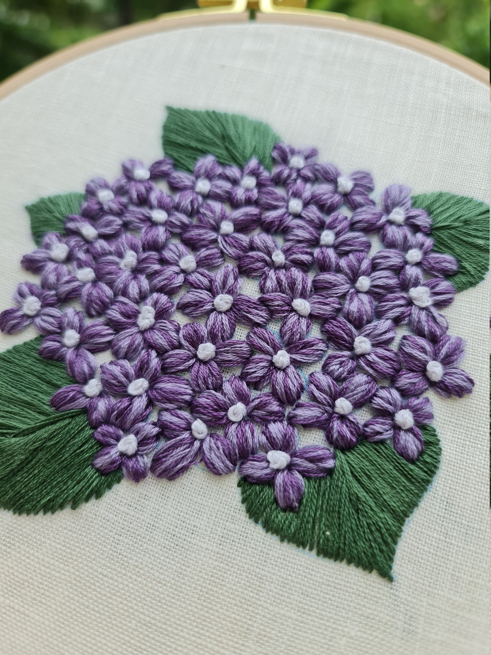 Purple Hydrangea Flower Pattern for Embroidery DIY Embroidery Etsy