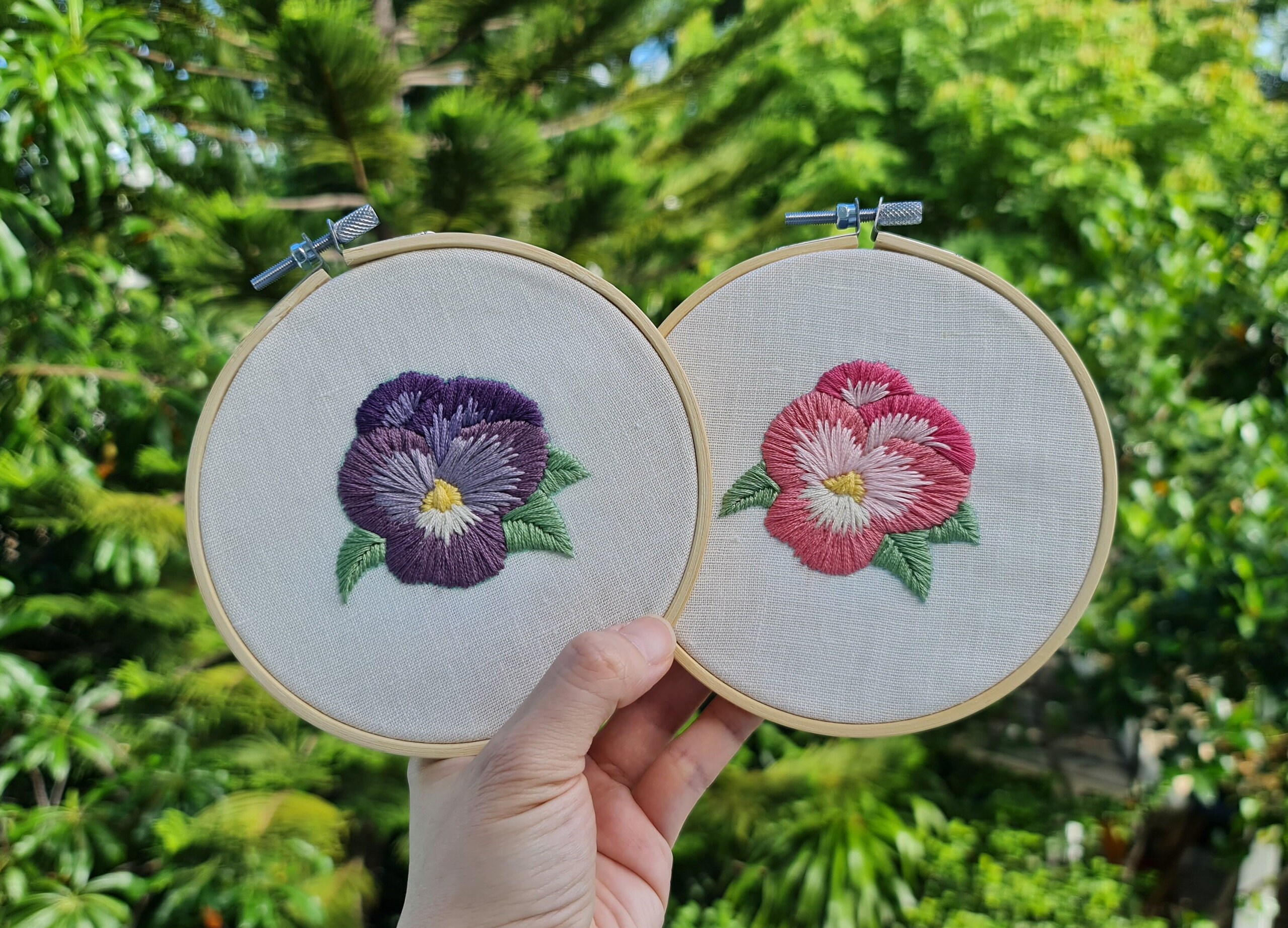 Pansy Flower Pattern for Embroidery DIY Embroidery PDF Etsy