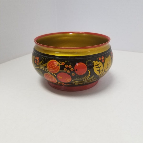 Khokhloma hand painted lacquer bowl