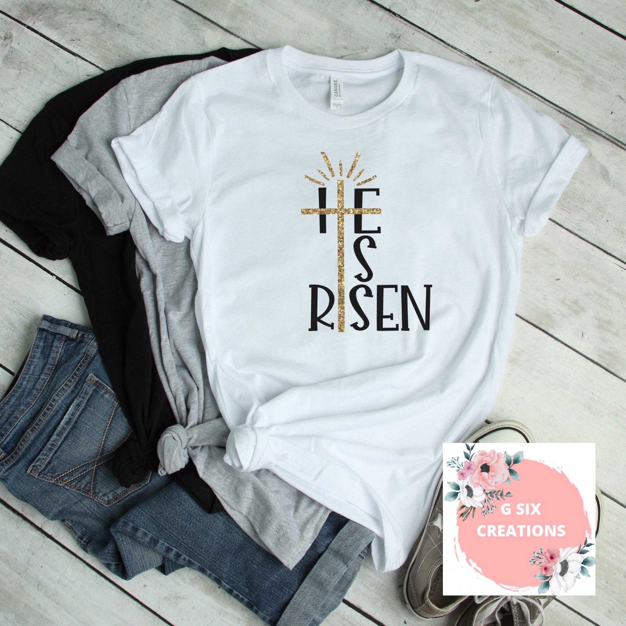 He is risen T-shirt resurrection Easter tee Sunday | Etsy