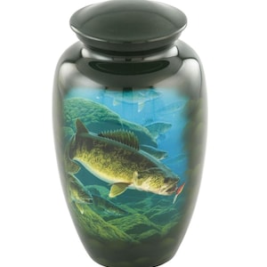 Fisherman&#39;s Legacy Urn – A Striking Tribute to the One Who Lived to Fish – Adult-Size and Keepsake Urn Sizes Available for Ashes