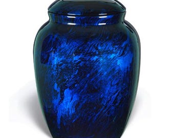 Deep Blue Adult Cremation Urn for Ashes