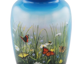 Butterfly Urn – Adult Cremation Urn for Ashes, Hand-Painted