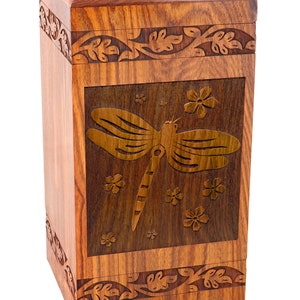Rosewood Dragonfly Adult Cremation Urn