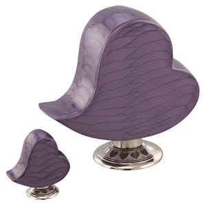 Eternal Love Heart Adult Cremation Urn or Keepsake for Ashes - Purple