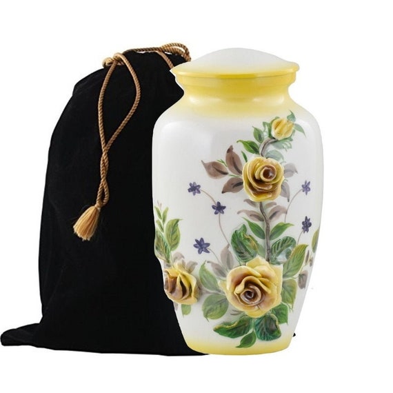 Handcrafted Yellow Rose Sculpture Urn Adult Cremation Urn for Etsy