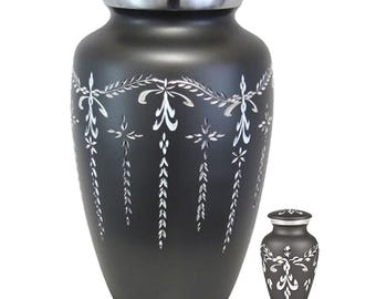 Delicate Silver Adult Cremation Urn