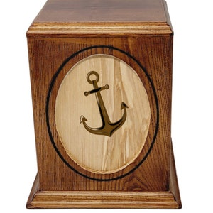 Custom Made Hard Wood Anchor Cremation Urn