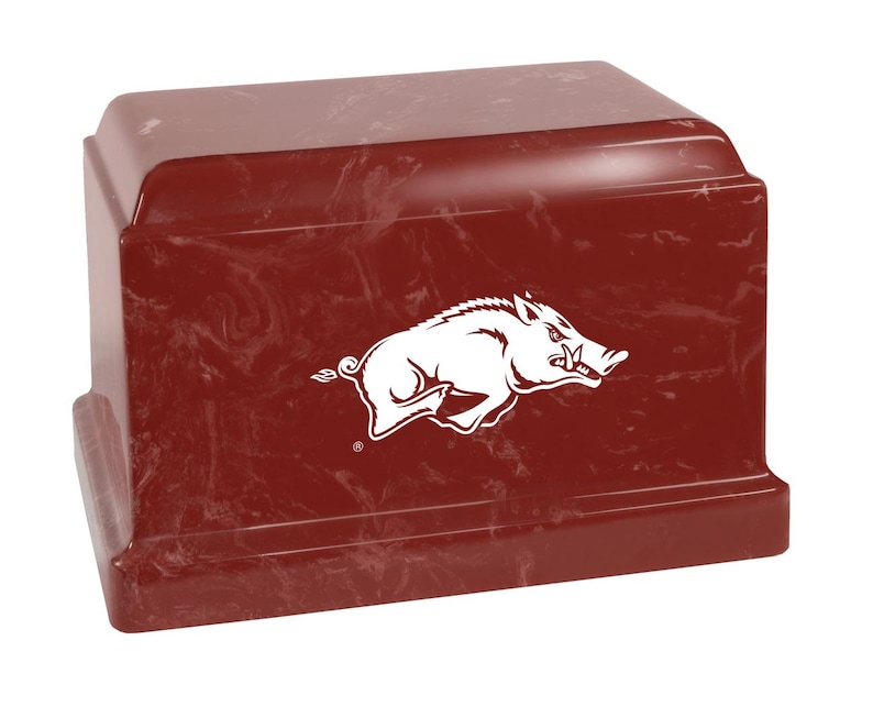 Razorback Small Box University of Arkansas Razorbacks Cultured Marble Cremation Urn - Etsy