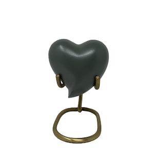 EXCLUSIVE! Light Green Brass Heart Keepsake Urn for Ashes