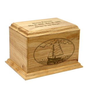 Sailboat/ Sailor Custom-Made Rubberwood Cremation Urn