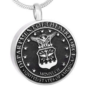 Custom Engraved Military Memorial Keepsake Pendant Necklace - Cherish Your Loved One Forever - Genuine Stainless Steel with FREE 21&quot; Chain