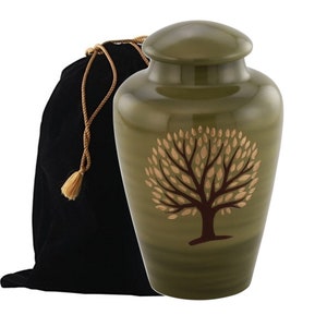Urna dla dorosłych Apollo Tree of Life, urna kremacyjna na prochy ludzkie, w komplecie aksamitny woreczek