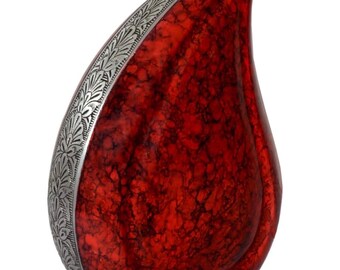 Aluminum Teardrop Cremation Urn, Red