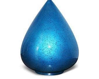 Radiant Fiberglass Droplet Adult Cremation Urn for Human Ashes - Blue, Green, Purple or Brown
