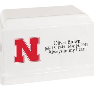 Nebraska University Cornhuskers Cultured Marble Cremation Urn