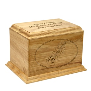 Music Lover&#39;s Custom-Made Rubberwood Guitar Cremation Urn