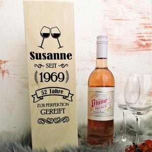 Wine Box Birthday Gift Present Mom Dad Boyfriend Girlfriend 30th 40th 50th 60th 70th Birthday Wine Bottle Storage Box Wood