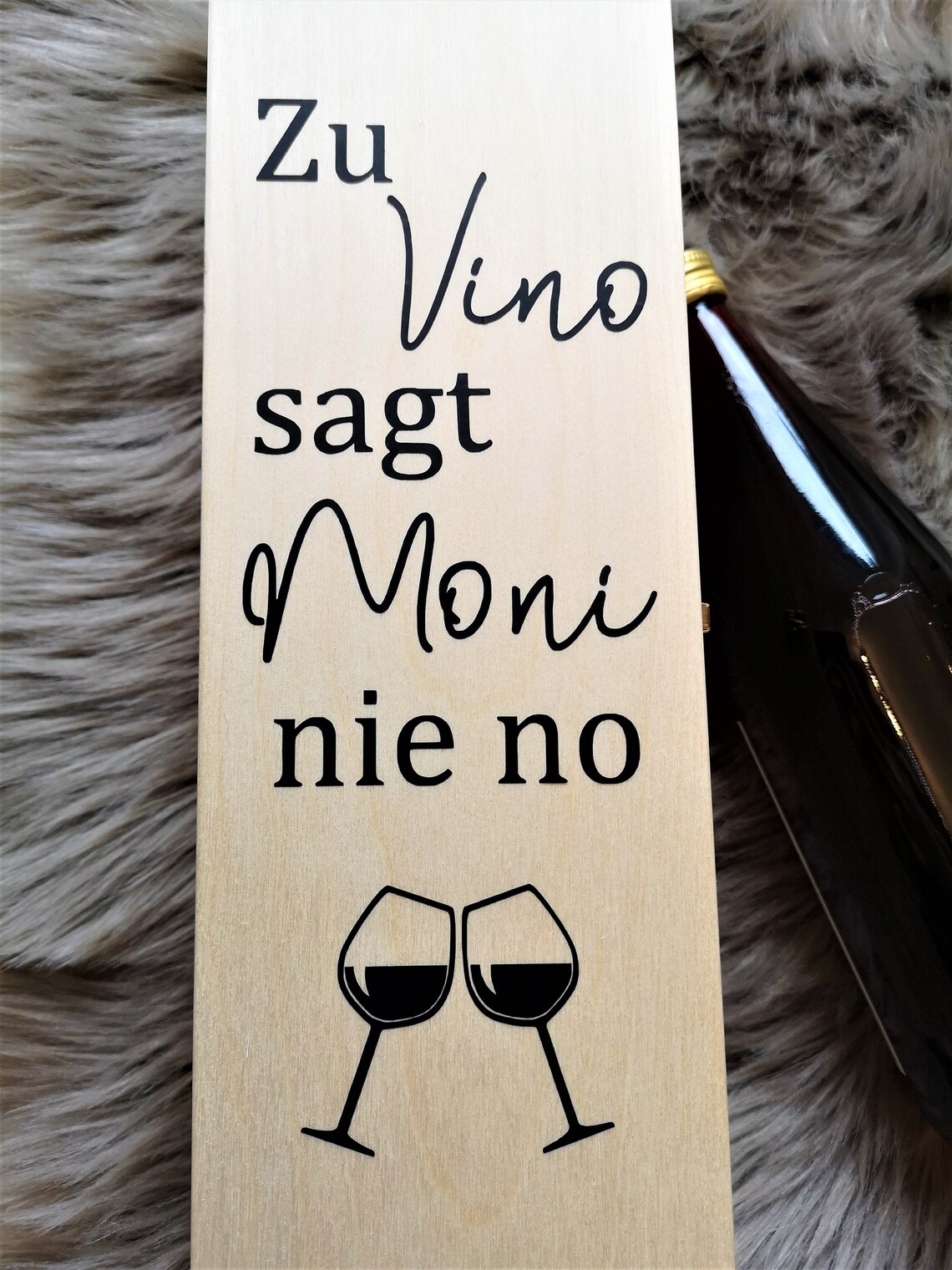 Weinkiste Flaschen Zu Vino sage ich nie no Spruch Box Geschenk Etsy.de