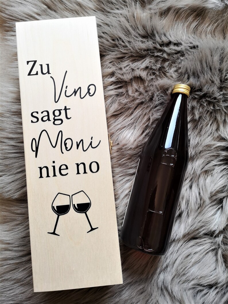 Weinkiste Flaschen Zu Vino sage ich nie no Spruch Box Geschenk Etsy.de