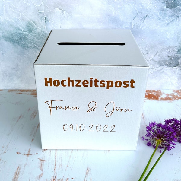 Hochzeitspost Hochzeitsbox für Karten aus Karton personalisiert Briefbox für Brautpaar Geschenktisch Hochzeit