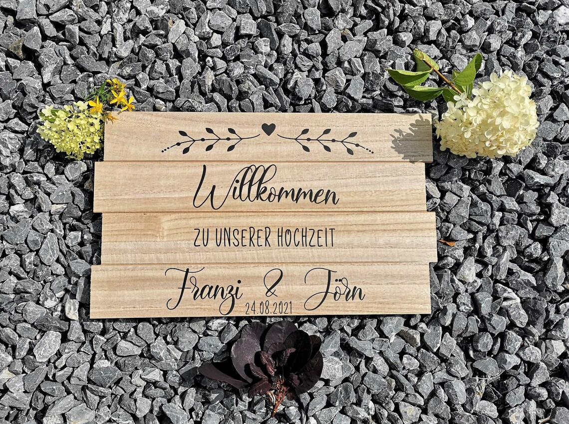 Personalisiertes Holzschild Willkommen zu unserer Hochzeit Etsy