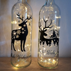 personalizable light bottle Christmas gift decoration Advent Advent season deer Merry Christmas parents