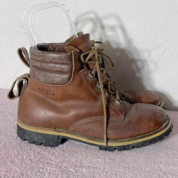 Vintage Scats Matterhorn Brown Leather Lace Up Hiking