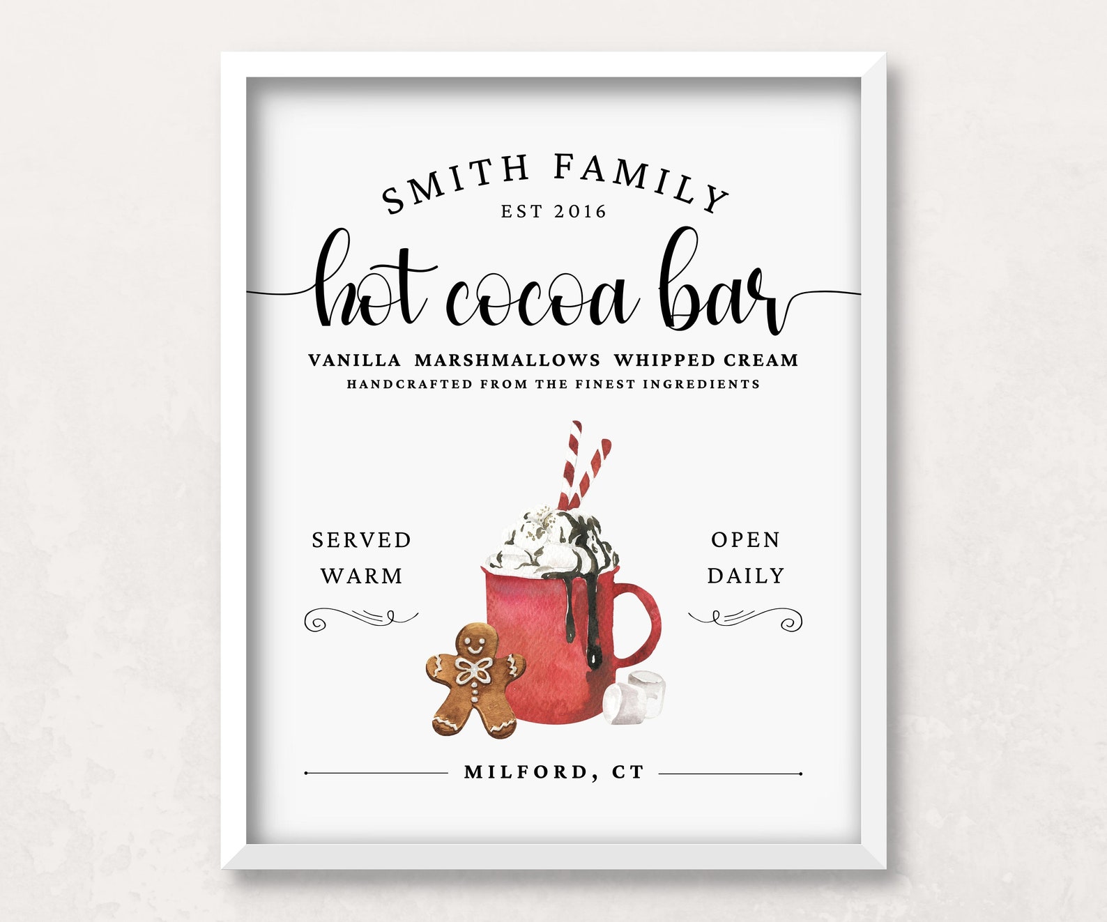 Printable Custom Hot Cocoa Bar Sign Hot Cocoa Sign Printable - Etsy