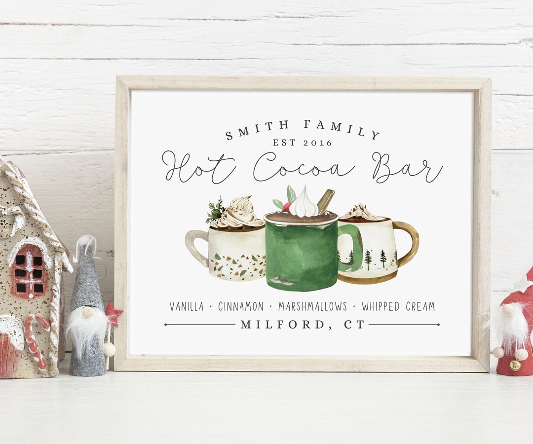 Hot Chocolate Bar Sign Printable Kitchen Personalized First - Etsy
