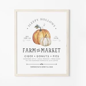Herbst Wand Kunst zum ausdrucken, Vintage Thanksgiving Dekor Farm Frische Kürbis Patch Zeichen Rustikal Herbst Küche Dekor Bauernmarkt Herbsternte Print