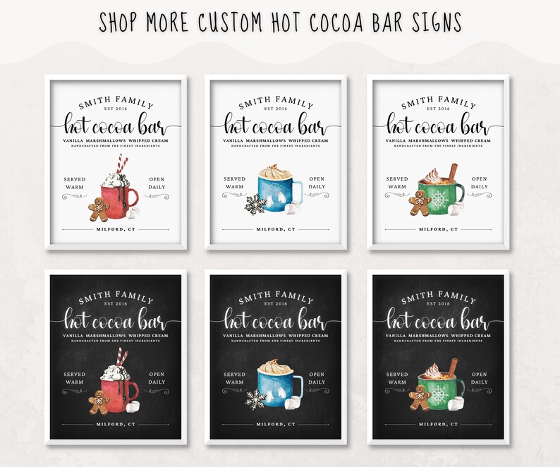 Printable Custom Hot Cocoa Bar Sign Hot Cocoa Sign Printable - Etsy