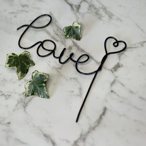 I love you wire plant stake. Indoor plant Decor. House plant decor. Plant bling. Plant pal. Indoor plant trellis. Plant support.