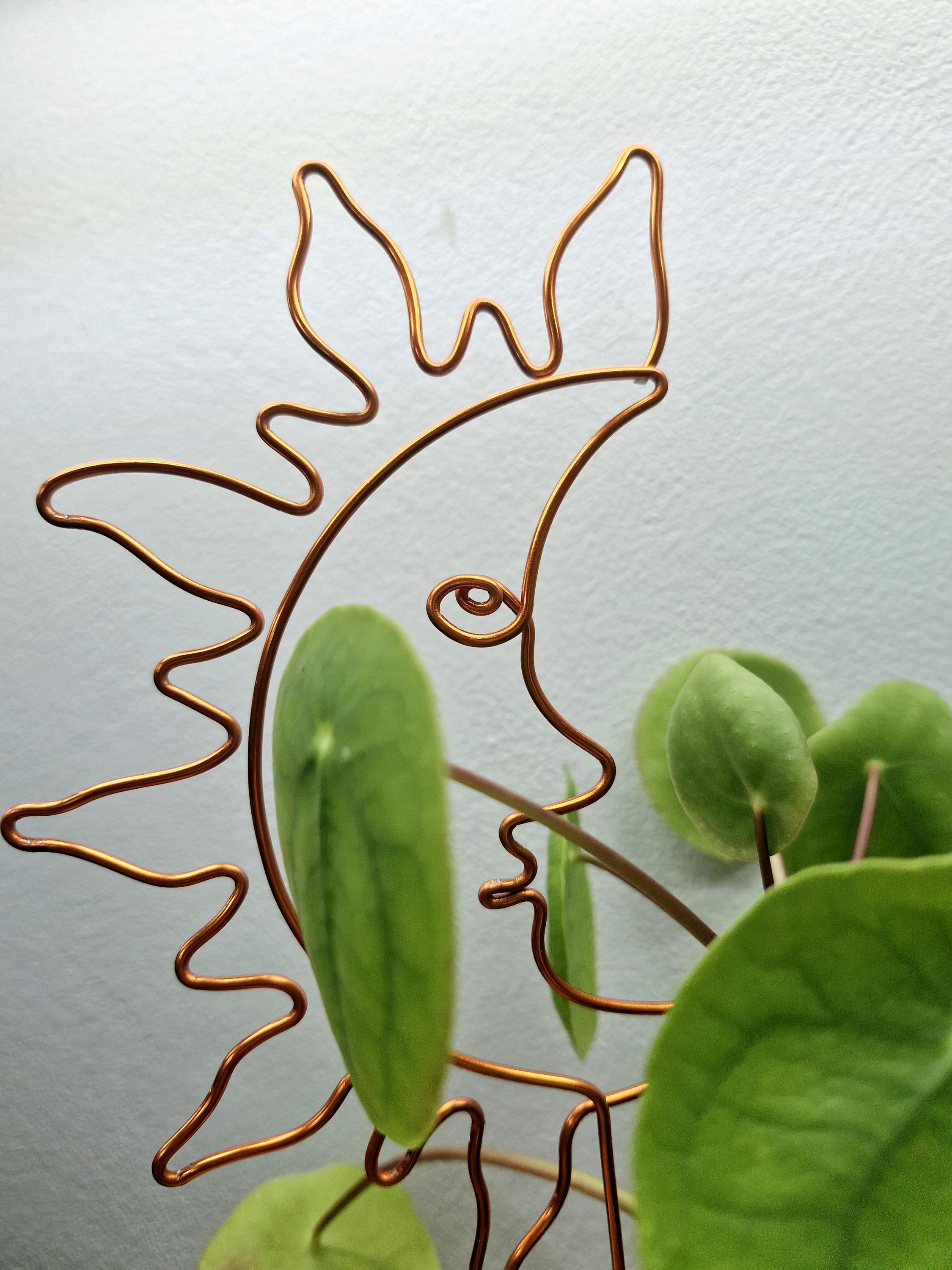 Etsy - Plantasticbydaley Gold Sun On The Flipside Wire Plant Stake. Indoor Decor. House Decor. Plant Bling. Pal. Trellis. Support